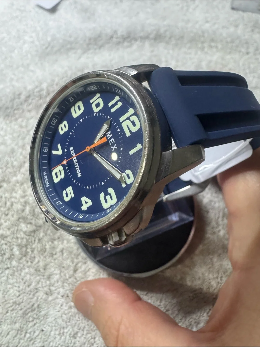 Timex Expedition Blue Dial with Orange Accents